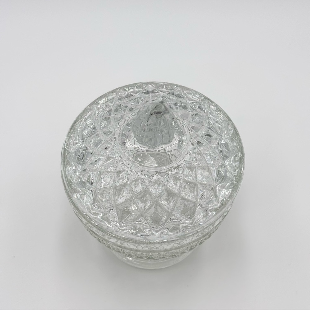 Vintage Anchor Hocking Wexford‎ Sugar Bowl and Lid Cut Glass Apothecary Jar - Picture 8 of 10